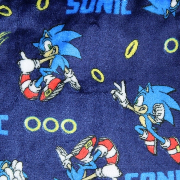 *Final price* Sonic the Hedgehog Character and Rings Fleece Kids Robe-Size 8 - Picture 3 of 6